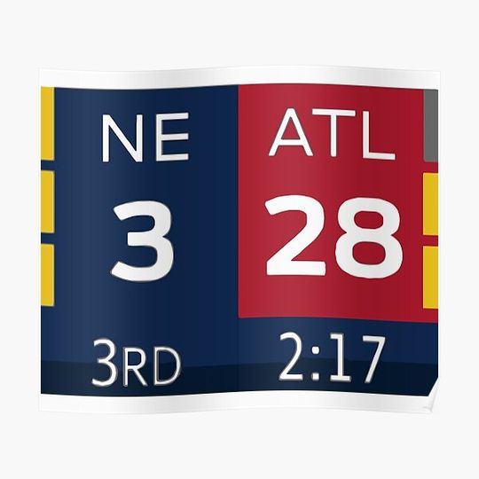 Discover 28-3 Patriots vs Falcons Premium Matte Vertical Poster