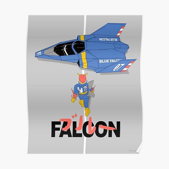 Discover The Legendary Blue Falcon Premium Matte Vertical Poster