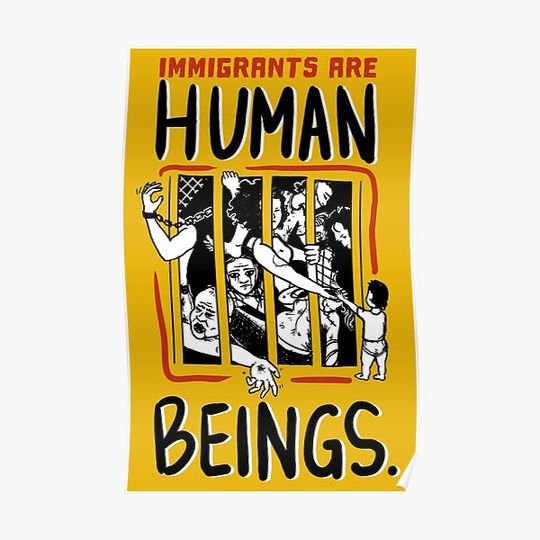 Discover Immigrants are Human Beings Premium Matte Vertical Poster