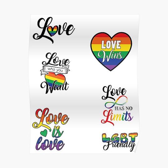 Discover Gay Pride sticker pack Premium Matte Vertical Poster