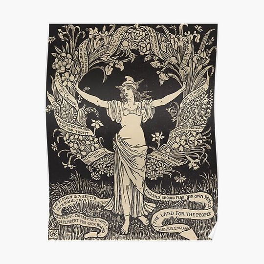 Discover A Garland for May Day by Walter Crane, 1895 Premium Matte Vertical Poster