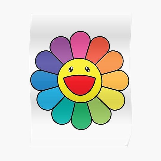 Discover Rainbow Flower Premium Matte Vertical Poster