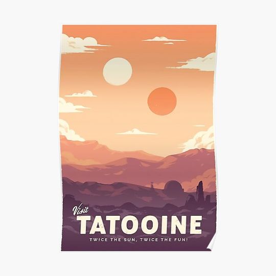 Discover Visit Tatooine Travel Poster Premium Matte Vertical Poster