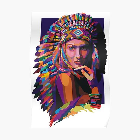 Discover American Native WPAP Premium Matte Vertical Poster