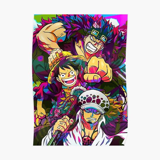 Discover luffy Trafalgar Law kid Premium Matte Vertical Poster