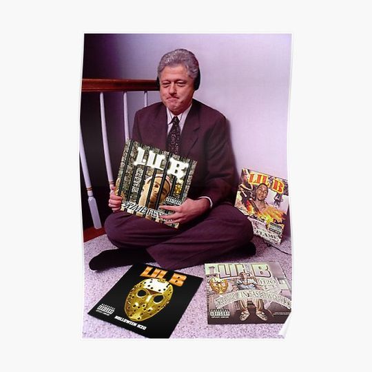 Discover Bill Clinton listens to Lil B (Rare) Premium Matte Vertical Poster