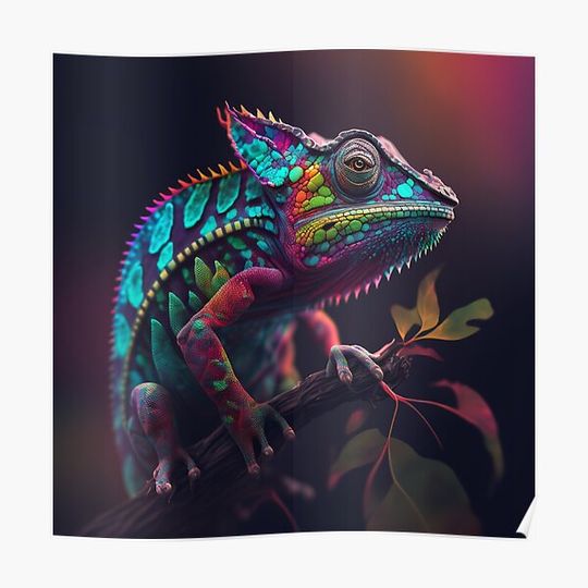 Discover Animals | Chameleon Premium Matte Vertical Poster