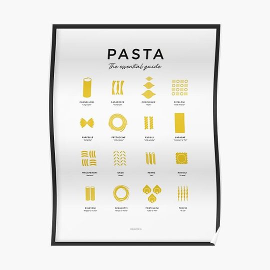 Discover Pasta Guide Premium Matte Vertical Poster