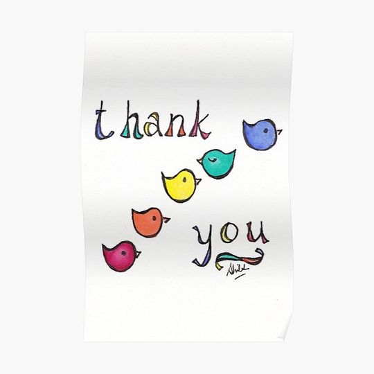 Discover Thank You Birdies Premium Matte Vertical Poster