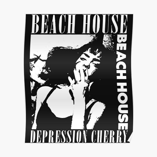 Discover beach house black & white Premium Matte Vertical Poster