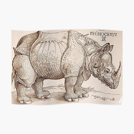 Discover Rhinoceros albercht durer art painting Premium Matte Vertical Poster