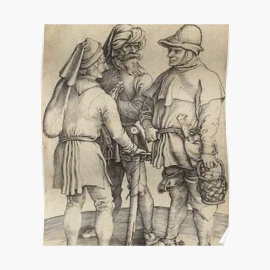 Discover Three peasants conversatiin art of albrecht dürer classic art Premium Matte Vertical Poster