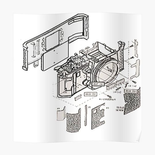 Discover Nikon f3 camera blueprint Premium Matte Vertical Poster