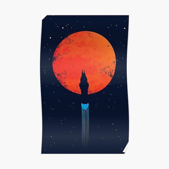 Discover Minimalist Expanse Poster - Showing the Silhouette of the Rocinate Premium Matte Vertical Poster