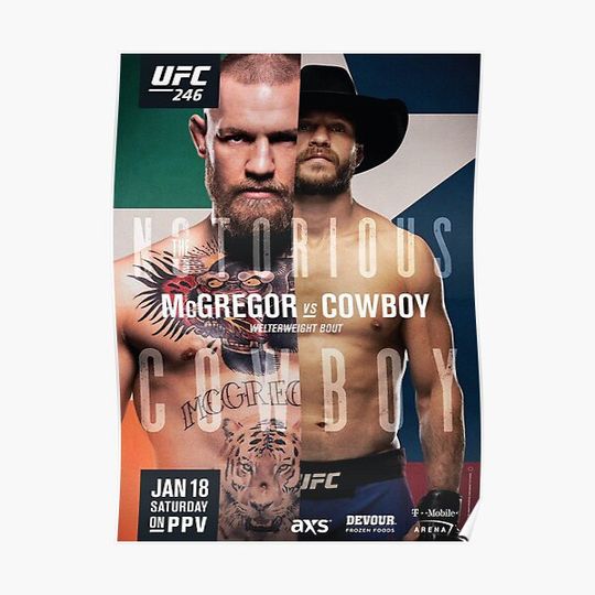 Discover McGregor VS Cowboy Fight Premium Matte Vertical Poster
