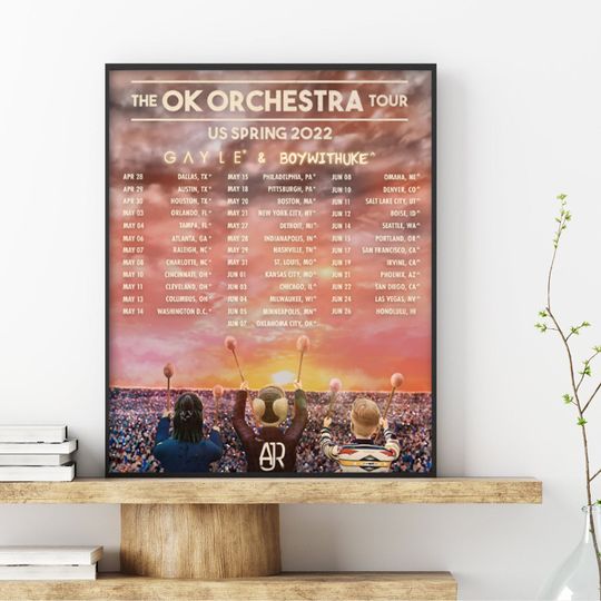 Discover Ajr The OK Orchestra 2022 Tour Us Spring Print - Pop Music Concert Poster