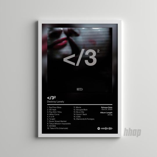 Discover Destroy Lonely - </3 2 - Album Cover Poster
