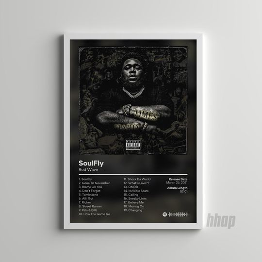Discover Rod Wave - SoulFly - Album Poster- Hip Hop Wall Art -