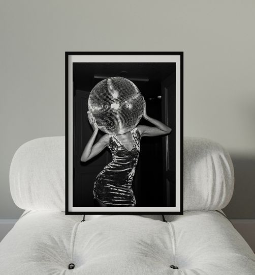 Discover Female Disco Ball Head Poster