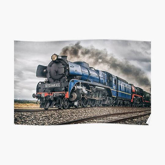 Discover Steam Train Premium Matte Vertical Poster