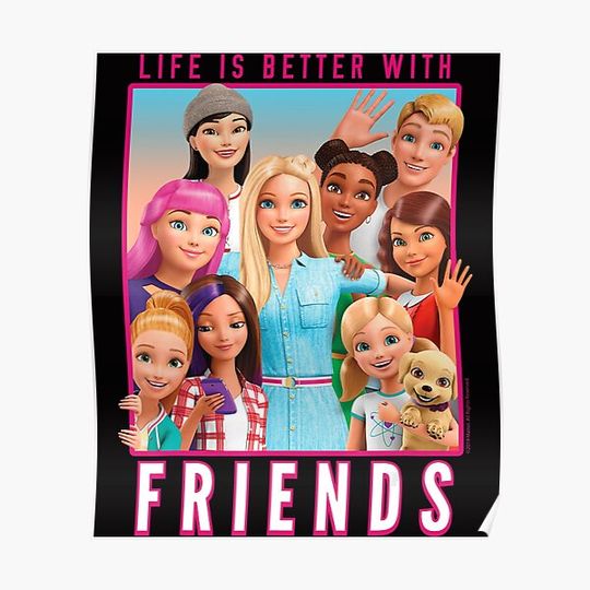 Discover Barbie Dreamhouse Adventures With Friends Premium Matte Vertical Poster