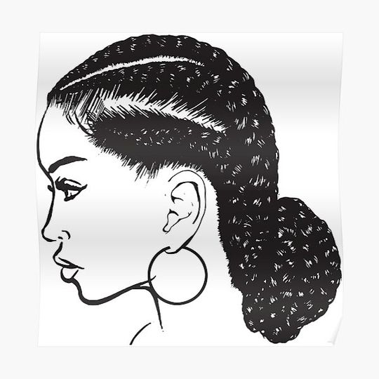 Discover Black Woman Braids Hairstyle African American Beauty Salon Premium Matte Vertical Poster