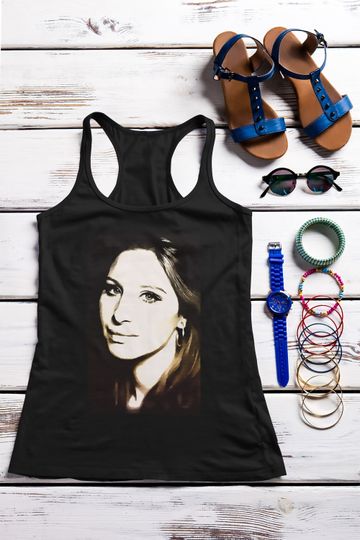 Discover Barbra Streisand fan art portrait Women Racerback Tank Top