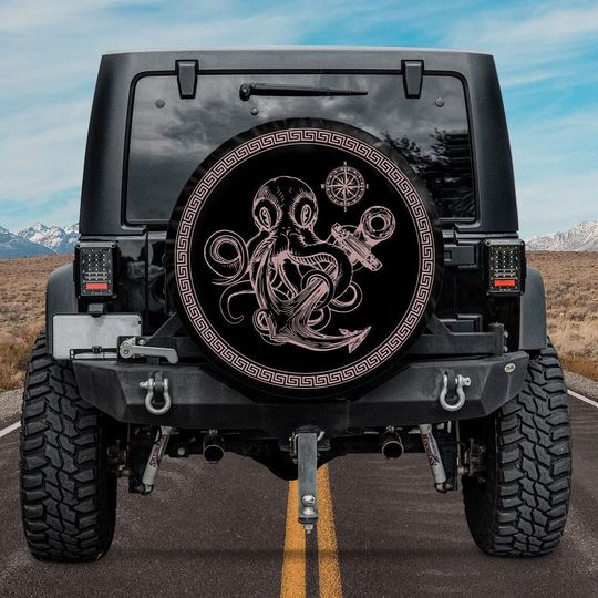 Discover Nautical Octopus With Anchor and Compass Spare Tire Cover