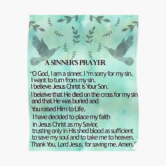 Discover A Sinners Prayer Premium Matte Vertical Poster