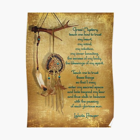 Discover Lakota Prayer Dream Catcher Premium Matte Vertical Poster
