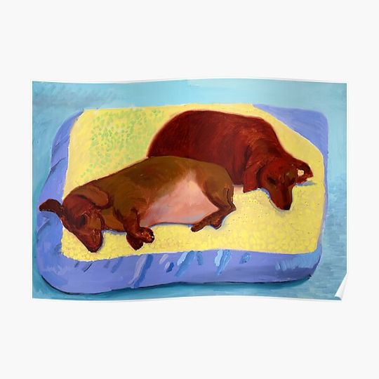 Discover David Hockney Dog Two Premium Matte Vertical Poster