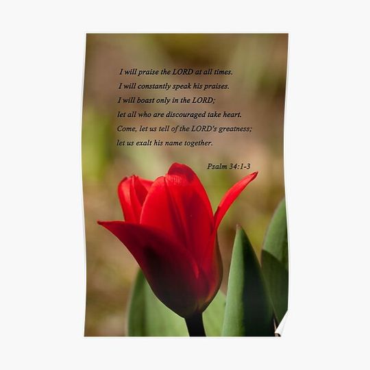 Discover Psalm 34:1-3 Premium Matte Vertical Poster