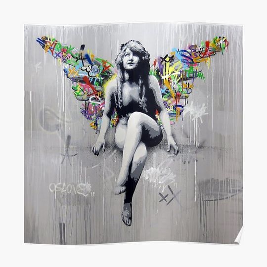 Discover Hardcore angel - Martin Whatson - 2012 - Graffiti Street Art Premium Matte Vertical Poster