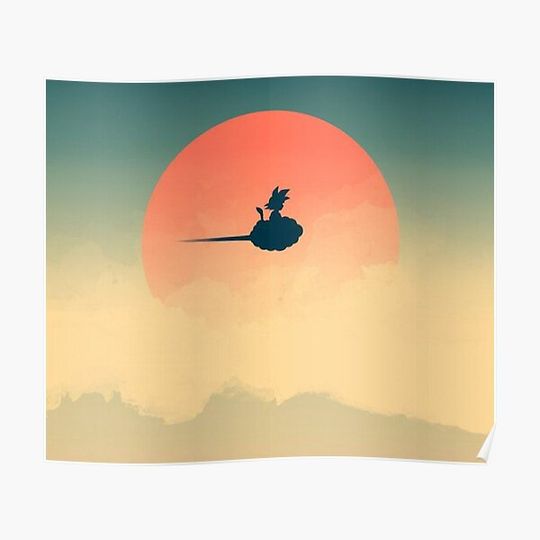 Discover Kid Goku Cloud - Dragon Ball Premium Matte Vertical Poster
