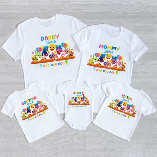 Discover Custom Family Baby Shark Birthday Shirts,  Birthday Boy Or Girl Shirts ,Birthday Shirt, Family Shark Shirt