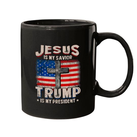 Discover Jesus Is My Savior Trump Is My President Mugs