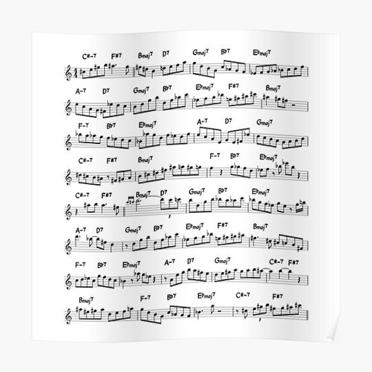 Discover Coltrane Solo on Giant Steps (dark design) Premium Matte Vertical Poster