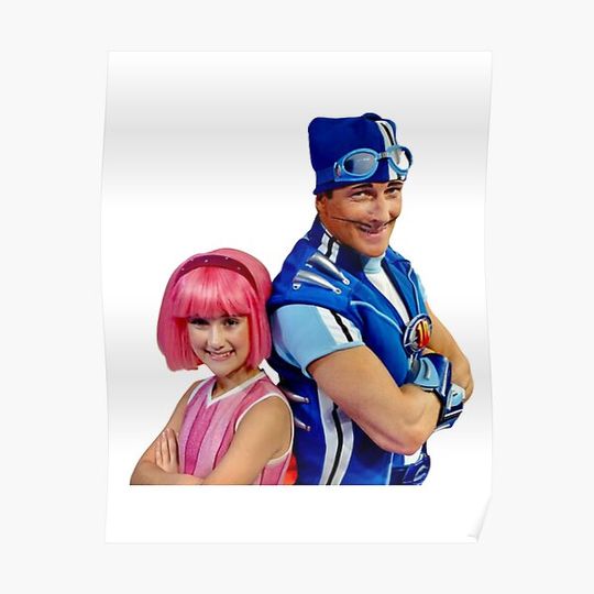 Discover LazyTown: Stephanie & Sportacus Duo Design Premium Matte Vertical Poster