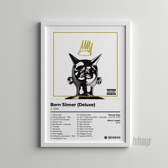 Discover J Cole - Born Sinner Deluxe - Album Cover Poster