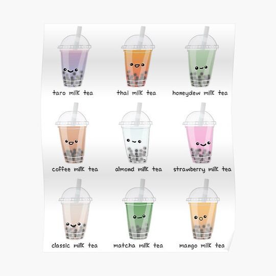 Discover Boba Tea, Bubble Tea Menu Premium Matte Vertical Poster