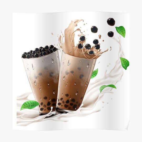 Discover Boba Tea / Bubble Tea - Splash Premium Matte Vertical Poster