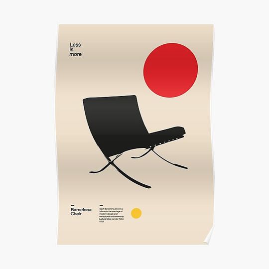 Discover Barcelona Chair Premium Matte Vertical Poster