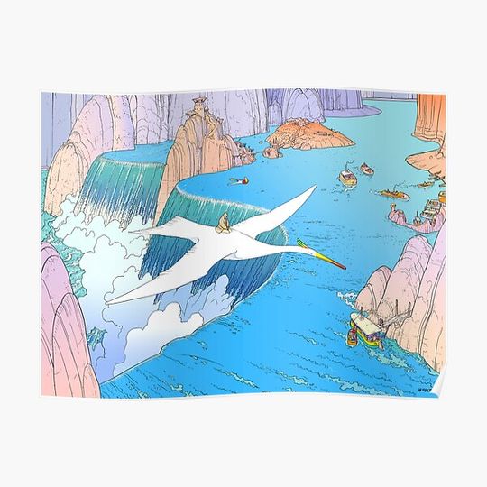 Discover Moebius Landscape | Jean Giraud Moebius Exhibition Art Premium Matte Vertical Poster