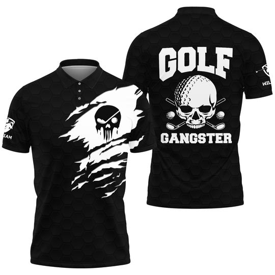 Discover Personalized Skull Tattoo Golf Polo - Golf Gangster