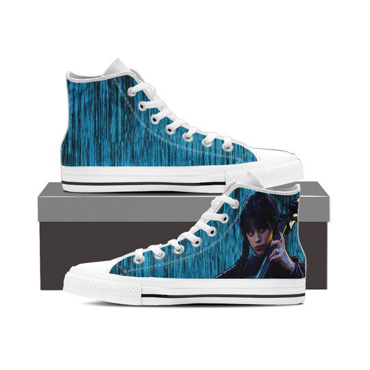 Discover Wednesday Addams Playing The Cello High Top's Women's Classic Sneakers