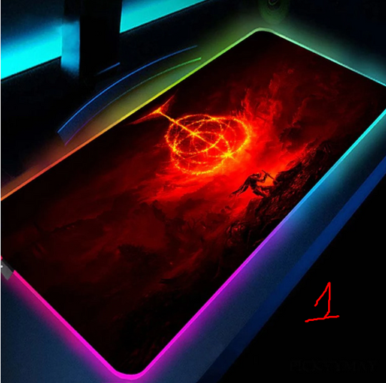Discover Elden Ring Gaming LED Mouse Pad RGB Backlight Computer Mouse
