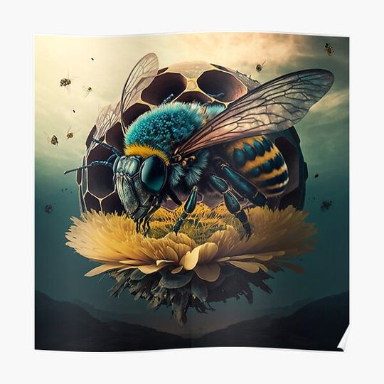 Discover Queen Bee Hive Astroid Premium Matte Vertical Poster