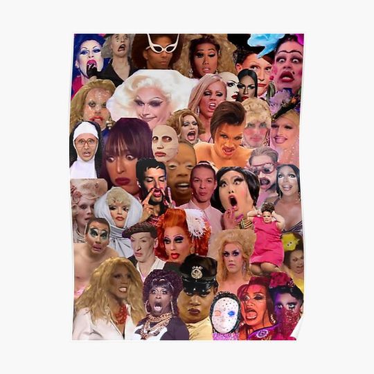 Discover Iconic Drag Queens collage Premium Matte Vertical Poster