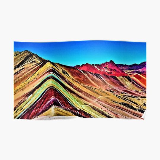 Discover Rainbow mountains and dunes of Vinicunca, Peru #3 Premium Matte Vertical Poster