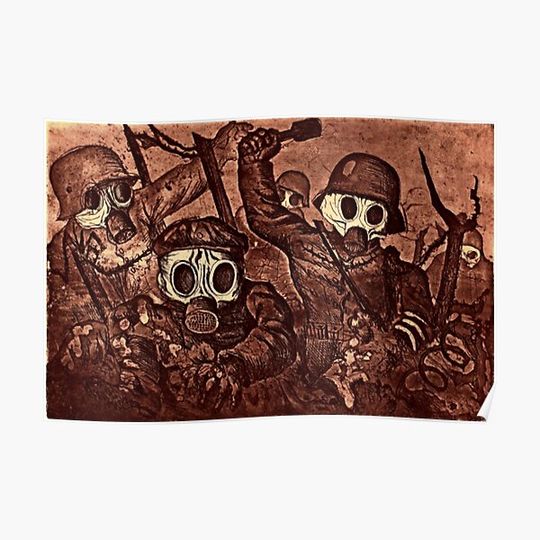 Discover Otto Dix - Sturmtruppe geht unter Gas vor (Shock Troops Advance under Gas) Premium Matte Vertical Poster